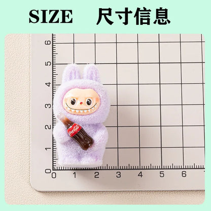 1～10個入り 可愛いルブブ コーラボトル フロック加工 DIY アクションフィギュア 装飾ペンダント デスクトップ人形 車の装飾品 おもちゃ クリスマスギフト