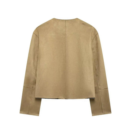 MUJER 2025 Suede Jacket Women Varsity Bomber Jackets for Women New in Coats and Jackets Woman Long Sleeve Women's Winter Jacket