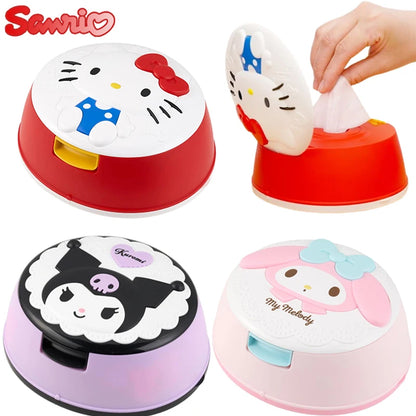 Sanrio Hello Kitty Wet Tissue Box Wet Wipes Dispenser Portable Tissue Box Anime Tissue Paper Storage Box Home Napkin Organizer