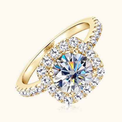 OXTAO 2.0ct D Color Big Moissanite Diamond Wedding Halo Rings for Women 925 Sterling Silver  Wedding Luxury Fine Jewelry Gifts