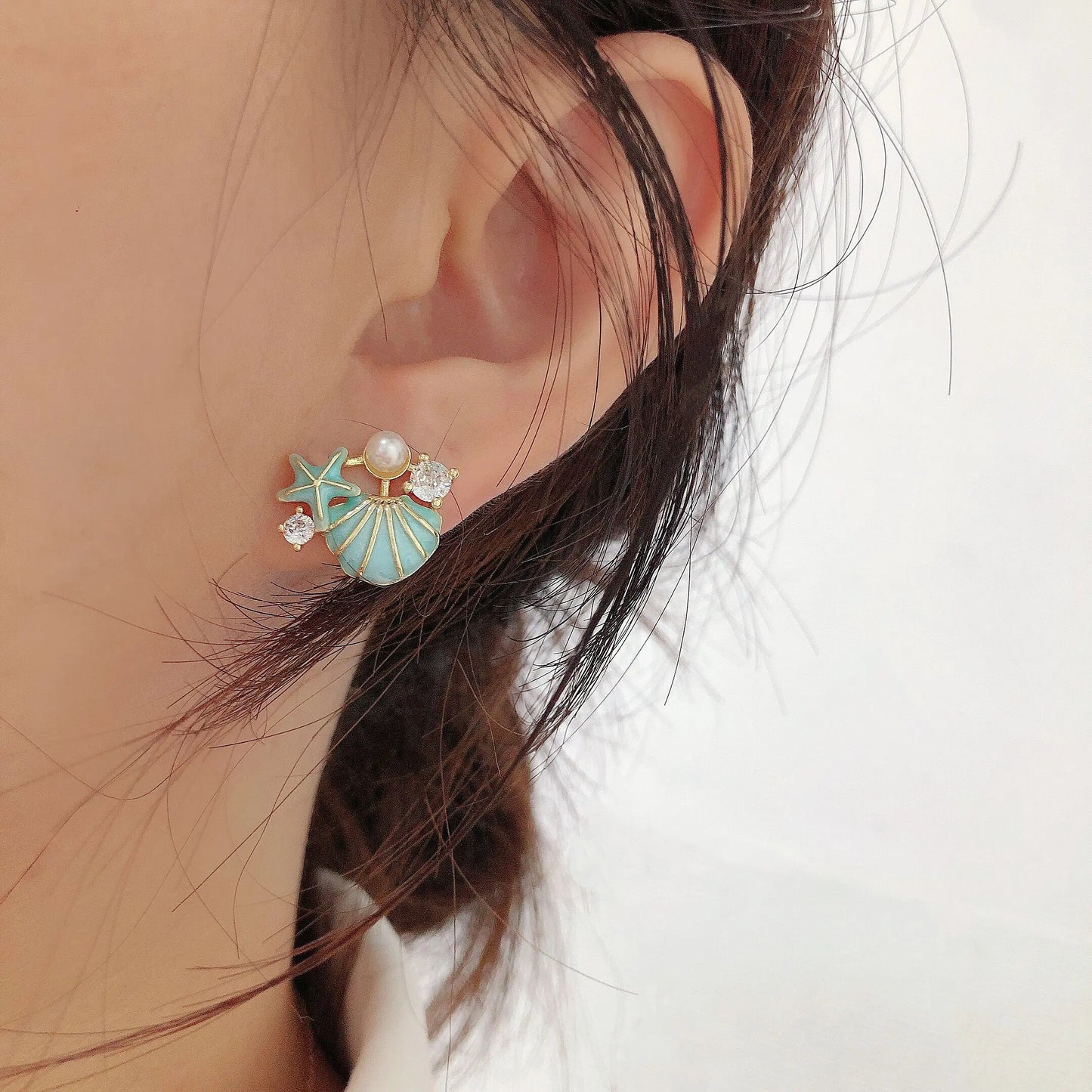 Enamel Oil Heart Stud Earrings for Women Girls New Fashion Party Golden Color Love Earrings Cute Romantic Jewelry Fine Gift