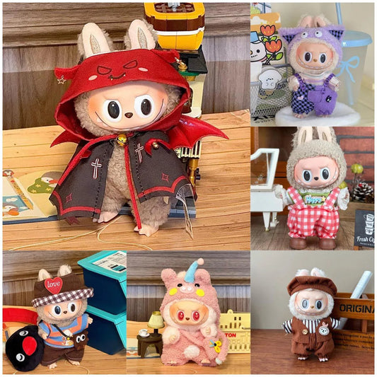 Labubu V2 V1用かわいいドール服セット パーティードレス 小悪魔コスチューム ギフトアクセサリー
