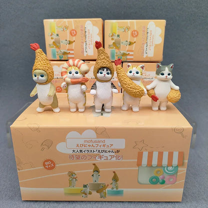4cm Mofu 猫 サンズ アクションフィギュア コレクションセット 動物ヘッドギア人形 かわいい PVCモデル デスクトップ装飾 工芸品 ギフト おもちゃ