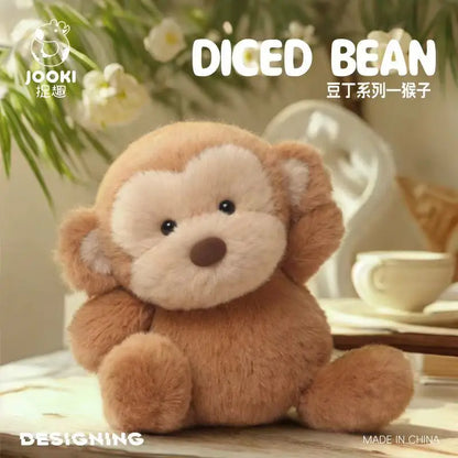 26cm New Simulated Bean Ding Monkey Doll Stuffed Plush Toy Cartoon Anime Cute Pillow Elegant Children's Birthday Gift Fun Doll