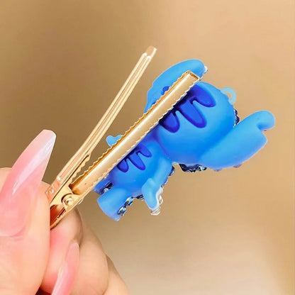 Stitch Kawaii Full Diamond Hair Clip Hairpin Rhinestone Hair Ring Cute Cartoon Hair Tie Rubber Band A Birthday Gift for Girls