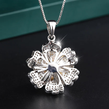KNRIQUEN Charm 14mm White Gold Big Pearl Pendant Necklace for Women Lab Diamonds Anniversary Gift Party Fine Jewelry Accessories