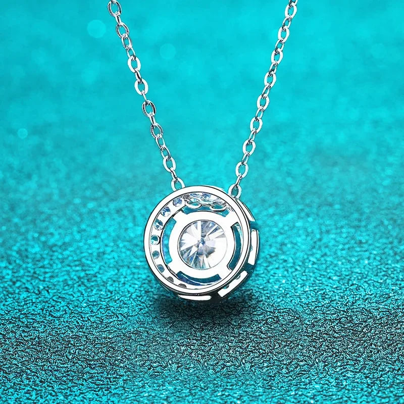 Smyoue 0.3-2CT 100% D Color Moissanite Necklace for Women Sparkling Lab Diamond Pendant 925 Sterling Silver Wedding Jewelry GRA