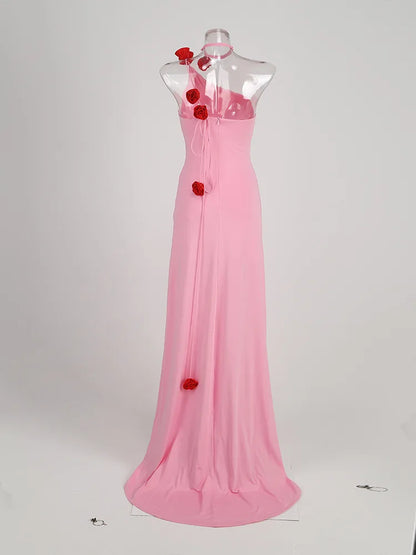 Birthday Evening Dresses for Women Luxury 2024 Halter Party Prom Dress Sexy Slim Female Clothes Fashion High Waist Lady Outfits