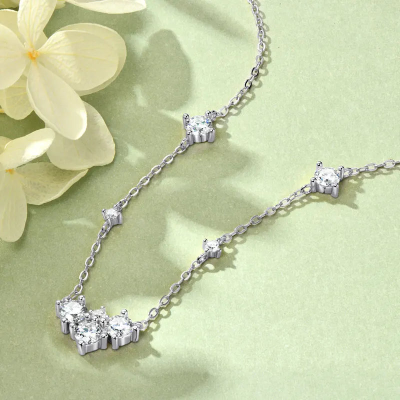 RAPRGOLD GRA認定 フルラウンド モアサナイト ダイヤモンド ペンダント ネックレス レディース S925スターリングシルバー ファインジュエリー ギフト コラレス