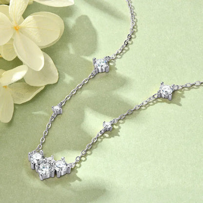 RAPRGOLD GRA認定 フルラウンド モアサナイト ダイヤモンド ペンダント ネックレス レディース S925スターリングシルバー ファインジュエリー ギフト コラレス