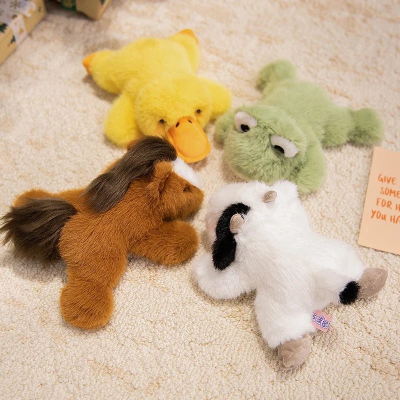 Animals Plush Toys Cute Frog/Duck/Cow/Horse Dolls Soft Birthday Gift For Girls And Children Accompany Appease Stuffed Dolls