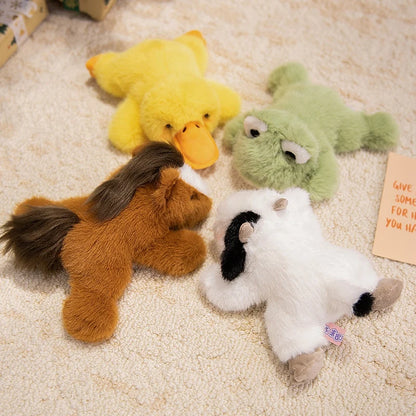 Animals Plush Toys Cute Frog/Duck/Cow/Horse Dolls Soft Birthday Gift For Girls And Children Accompany Appease Stuffed Dolls