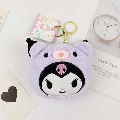 サンリオ Kuromi Melody Cinnamoroll かわいいぬいぐるみコインパース アニメ ポムポムプリン ポチャッコ 学生バッグチャーム 女の子のホリデーギフト