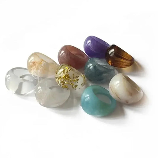 Exaggerated Creative Rings Acrylic Resin Rings for Woman Girls y2k Fashion Jewelry Accessories Party Dress Jewelry mens rings