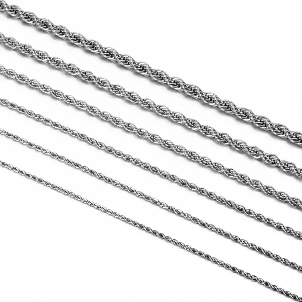 925スターリングシルバー幅2mm/3mm/4mmロープチェーンネックレス/ブレスレットメンズレディースメンズファッションチェーンネックレス1個