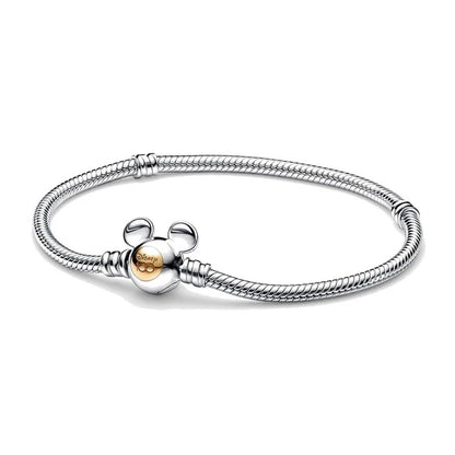 2024 Minnie Mickey Spider Original 925 Silver Plated Bracelets Love Heart Clasp Bead Charm Bracelet For Women DIY Jewelry Gifts