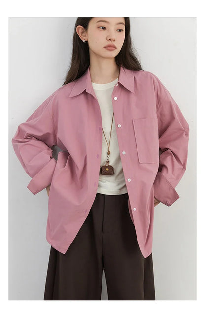 CHIC VEN Women Shirts Solid Long Sleeve Loose Single Breasted Female Blouses Woman Cotton Spring Summer 2025 Clothing