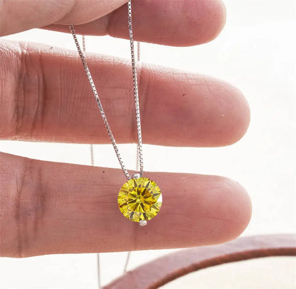 2CT Dカラー モアサナイト シンプル ペンダント ネックレス 証明書付き 925スターリングシルバー レディース ネックレス ファインジュエリー ウェディングギフト