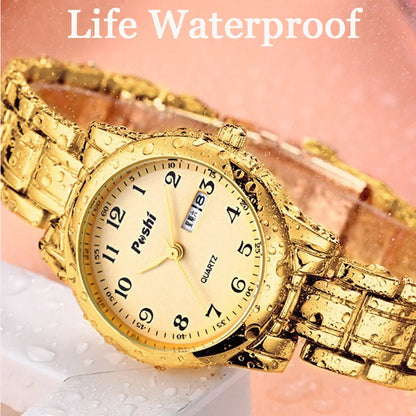 Luxury Women Watches Luminous Waterproof Fashion Ladies Quartz Watch Simple Scale Gold Plated Female Business Wristwatch Clock