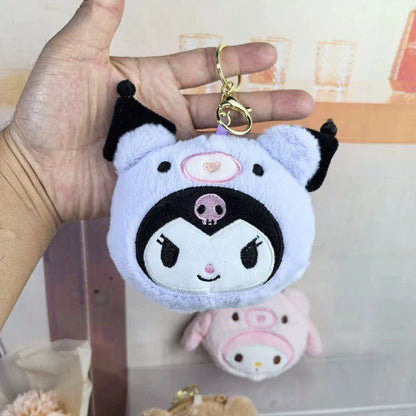 サンリオ Kuromi Melody Cinnamoroll かわいいぬいぐるみコインパース アニメ ポムポムプリン ポチャッコ 学生バッグチャーム 女の子のホリデーギフト
