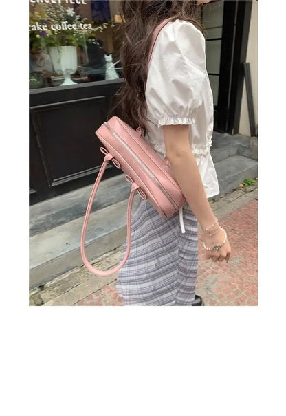 Women French Gentle Style Fungus Edges O-neck Puff Short-sleeved Shirts Summer Lace-up Bow Waist Slimming Single Breasted Blouse