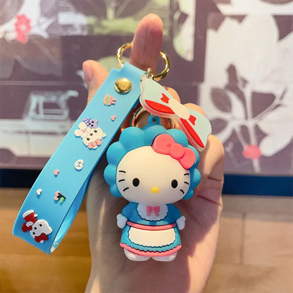 Hello Kitty Mini Model Keychain, Exquisite Cartoon Decorative Pendant, Suitable for Decorating Backpacks, Handbags, Keychains