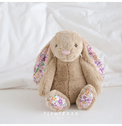 30cm ボニーラビット 花耳ぬいぐるみ 漫画ぬいぐるみ ウサギ人形 子供部屋装飾 おもちゃ 柔らかい 女の子への誕生日プレゼント