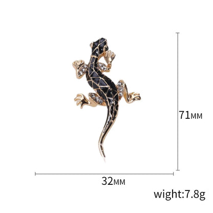 Rhinestone Chameleon Brooch for Women Unisex Enamel Lizard Pin Banquet Party Backpack Gifts Jewelry Accessories