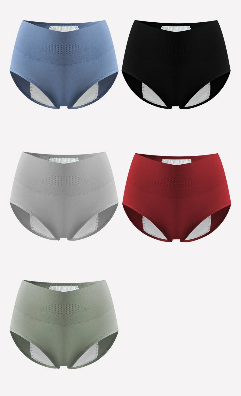 High Waist Leak Proof Menstrual  Women's Panties Widen Period Pants Physiological Underwear Cotton Plus Size L-4XL Female Briefs