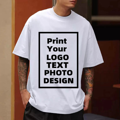 オーダーメイドのカスタムテキストネームTシャツ、独自のメッセージを追加 メンズコットンTシャツ、パーソナライズTシャツ、デザインをプリント メンズTシャツ トップス