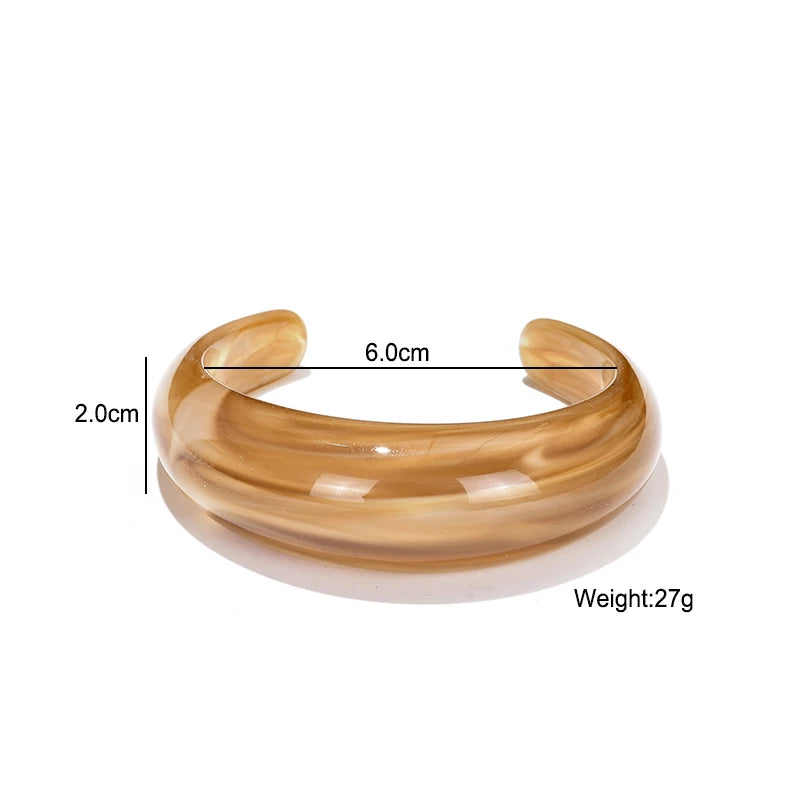 Vintage Bohemian Resin Cuff Charms Bracelets Bangles For Women Fashion Jewelry Acrylic Wide Open Wrist Geometric Bangle Pulseras