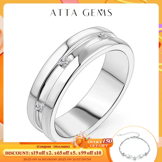 Princess Square Cut D Color Moissanite 18K White Gold Plated Engagement Wedding Band Moissanite Lab Grown Diamond Ring for Women
