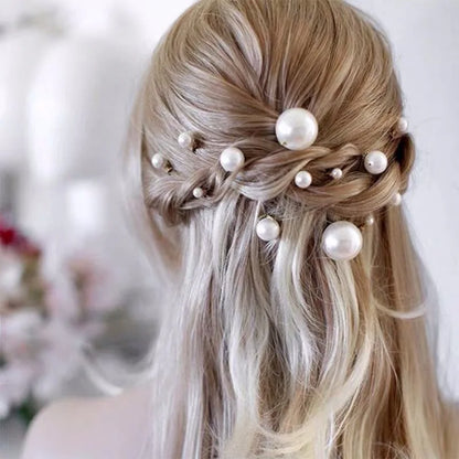 Bridal Wedding Hair Accessories Rhinestone Hair Pins Forks for Women Pearl Hairpins Bride Headpiece Party Jewelry Gift Dropship