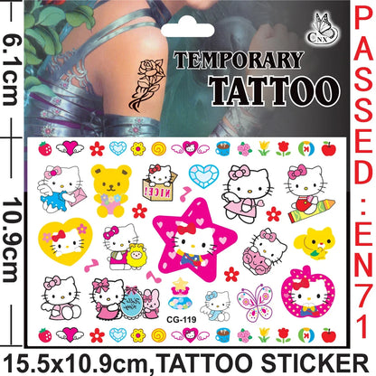 Sanrio series Tattoo Stickers Waterproof Cute Sticker Anime Birthday Party Supplies Decoration For Kids Women Men Gift