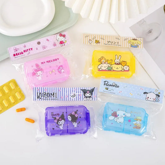 Fashion niche travel mini storage pill box Sanrio cartoon portable portable medicine box medicine sealed dispensing box