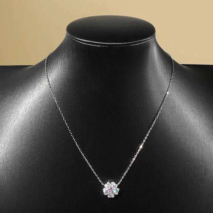 Smyoue 5*5mm ハートカット認定モアサナイトネックレスペンダント 18kメッキ 女の子用ウェディングジュエリー 100%本物 925純銀チェーン