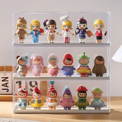 Acrylic Clear Doll Toys Storage Organizer Box Mystery Box Display Stand For Pop Dolls Storage Case Waterproof Dust Proof Box