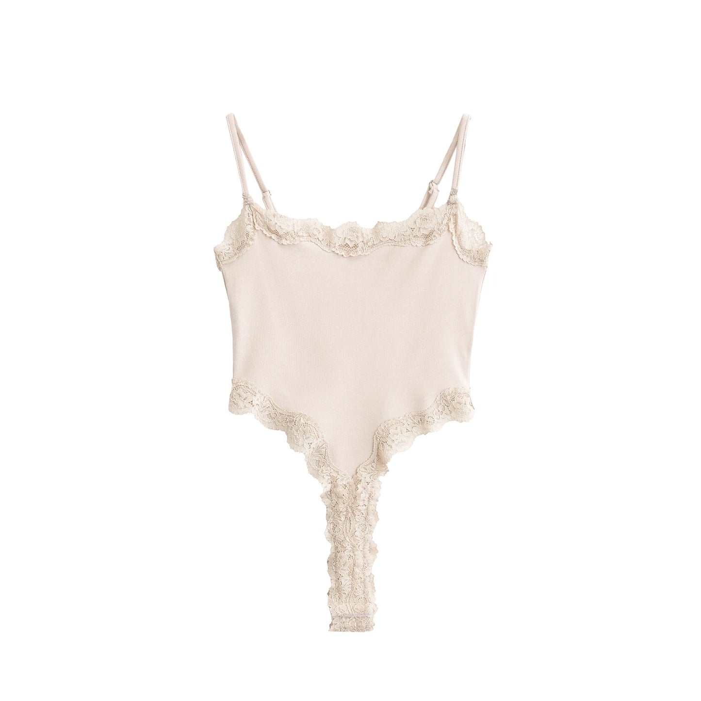 Sexy Bodysuit Tops For Women 2025 Summer Y2k Clothes Lace Panel BodySuits Women Solid Color Cami Bodysuit Backless Lace Top Pink