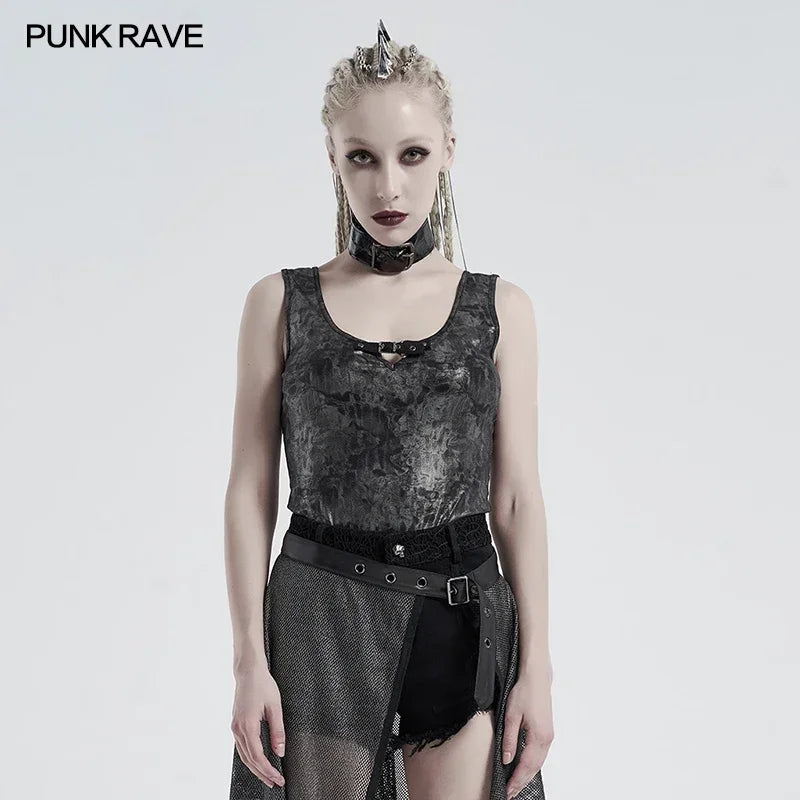 PUNK RAVE Women's Punk Dark Sexy Camisole Gothic Fashion Female Vest Tops Summer Tank A Variety of Styles