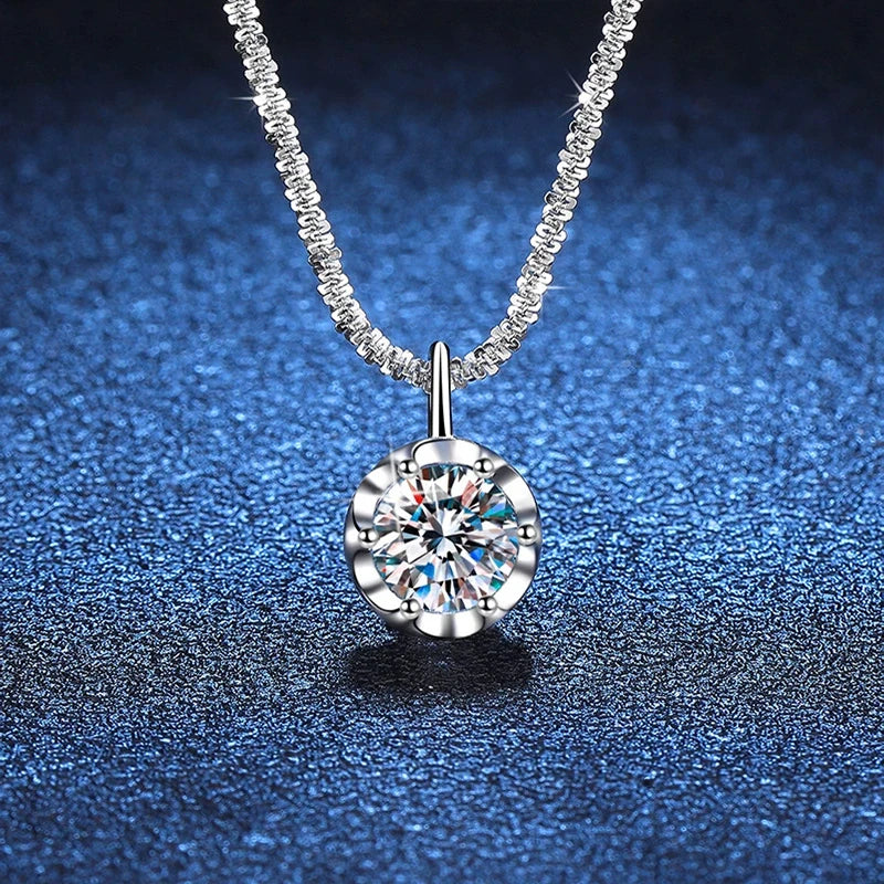 Tezzc 2CT 本物モアサナイト ペンダント ネックレス レディース パーティー 結婚式 925スターリングシルバー ダイヤモンド ファインジュエリー 卸売
