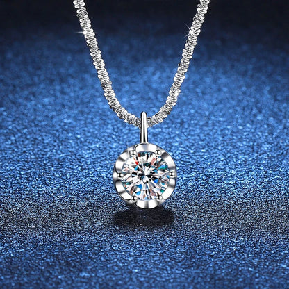 Tezzc 2CT 本物モアサナイト ペンダント ネックレス レディース パーティー 結婚式 925スターリングシルバー ダイヤモンド ファインジュエリー 卸売
