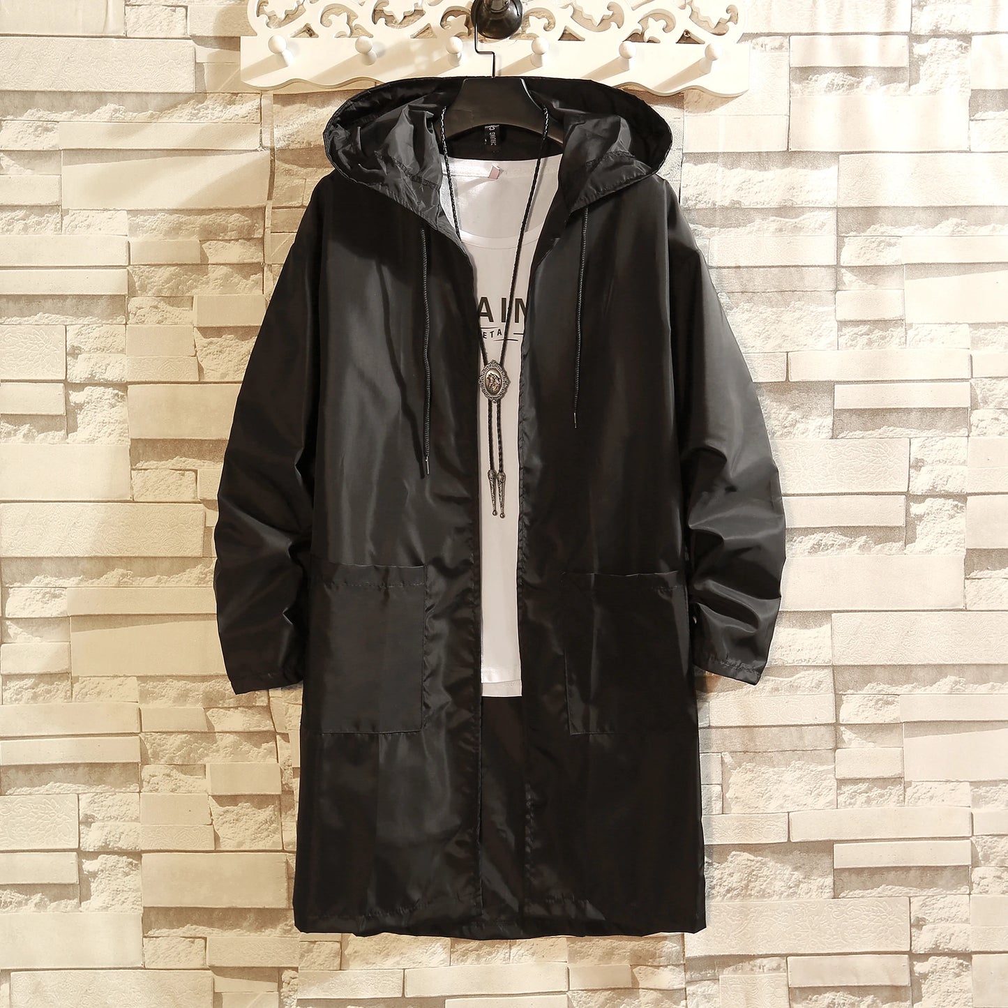 Streetwear Casual Hoodie Windbreaker Breathable Ultrathin Sunscreen Jacket Outdoor Male Trench Coat Sun Protection Clothing Men
