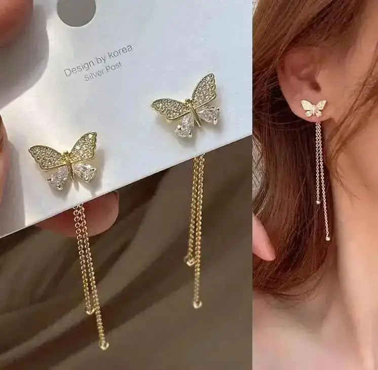 925 Silver Needle Korean Fashion Tassel Pearl Earrings For Women Jewelry 2025 Trending New Vintage Women's Pearl Drop Earrings