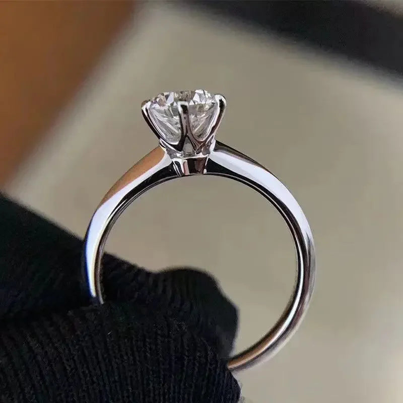 ソリティアリング 本物 925スターリングシルバー 1ct モアサナイト cz 婚約 結婚指輪 レディース ブライダル ステートメント パーティージュエリー