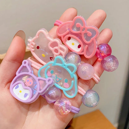 Children's Kuromi My Melody Rubber Band Hair Kawaii Baby Braid Hair Band Girls Headband High Elasticity And Durability