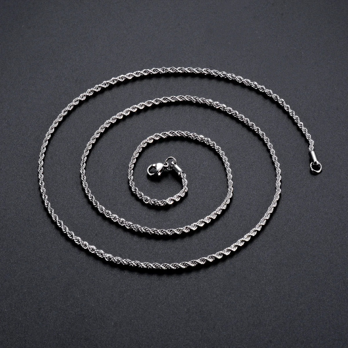 925スターリングシルバー幅2mm/3mm/4mmロープチェーンネックレス/ブレスレットメンズレディースメンズファッションチェーンネックレス1個