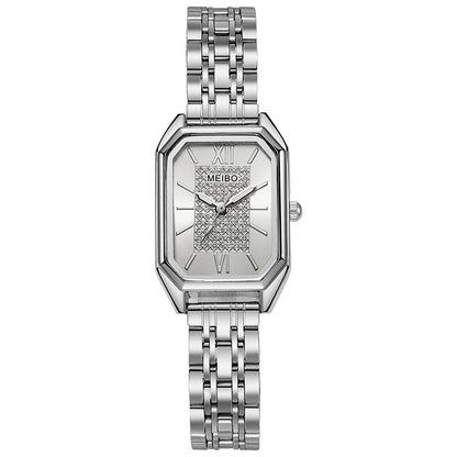 高級レディース腕時計 ファッション 長方形 レディース スチールバンド クォーツ腕時計 Reloj Mujer Relogio Feminino 女の子用時計 ギフト