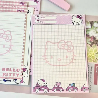 2025 Sanrio Hello Kitty Notebook - Kawaii Anime Heart Grid & Lines, Student Office Stationery
