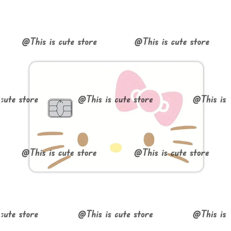Sanrios Hello Kittys Kuromi Credit Card Skin Stickers for Bank Card Bus Anime Rilakkuma Metro Card Sticker Waterproof Girls Gift