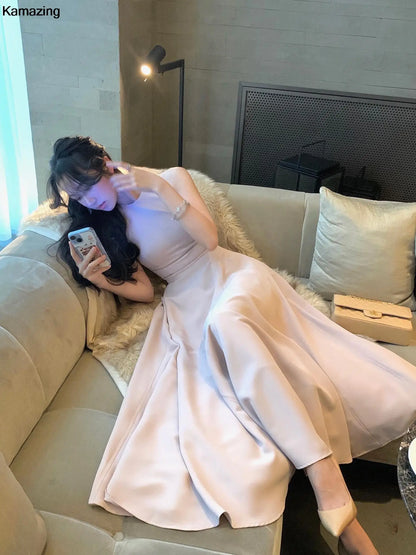 French Romantic A-line Party Dresses Women Elegant Sleeveless Birthday Graduation Midi Dress Summer New Fashion Mujers Robe